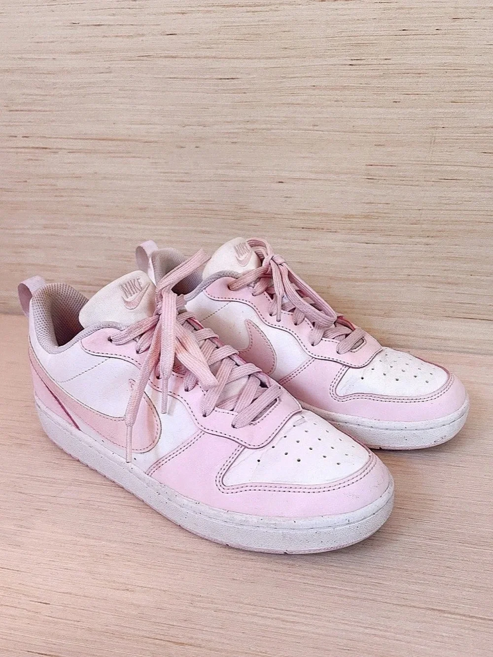 Nike Pink & White Court Vision Sneakers